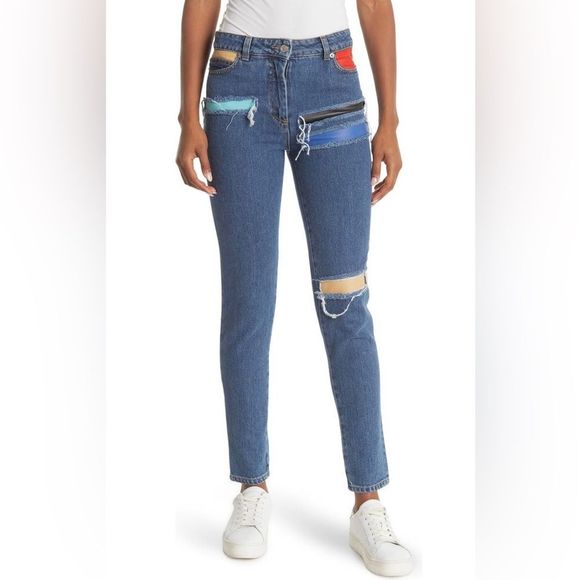 🔥🎉 HOST PICK 🎉🔥 Jeremy Scott Multicolor Patchwork Jeans - Picture 2 of 10